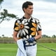 thumbnail image 3 of Balery Yellow White Daisy Pattern Camisa Polo de Hombre con Estampado, de Manga Corta y Tejido Medio, Camisa Tipo Golf Polo-Medium, 3 of 6