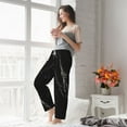 thumbnail image 6 of Picia Black Marble Texture Abstract Womens Soft Woven Cotton Elastic Waistband Sleep Pajama Pant Lounge Sleep Pant With Pockets And Drawstring-Small, 6 of 9