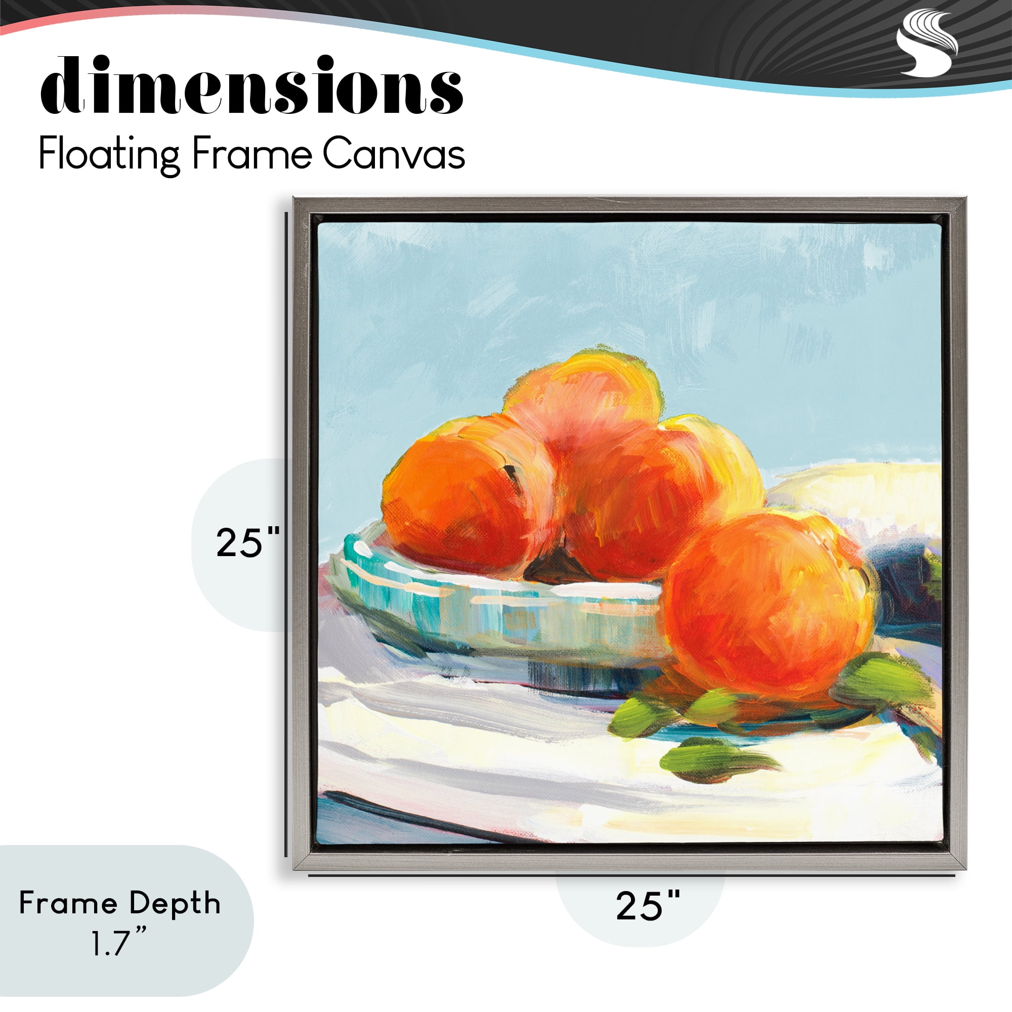 Stupell Industries Citrus Plantation Still Life Gray Framed Floater Canvas Wall Art, design by Jane Slivka