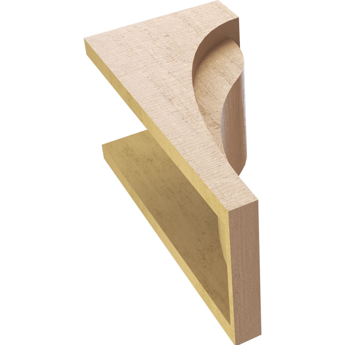 8"W x 8"D x 16"H Wide Helena Rough Cedar Woodgrain TimberThane Corbel, Primed Tan