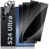 [3 2 Pack] Galaxy S24 Ultra Privacy Screen Protector Tempered Glass and Camera Lens Protector [Anti-Spy] [9H Hardness] Full Coverage Glass Film for Samsung Galaxy S24 Ultra 5G (6.8 Inch)