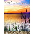 thumbnail image 1 of Pintura de diamantes 5D DIY, paisaje costero, puesta de sol, imagen de diamantes de imitación completa, Cuadrado/redondo, bordado de diamantes, decoración de mosaico, regalo, 1 of 4