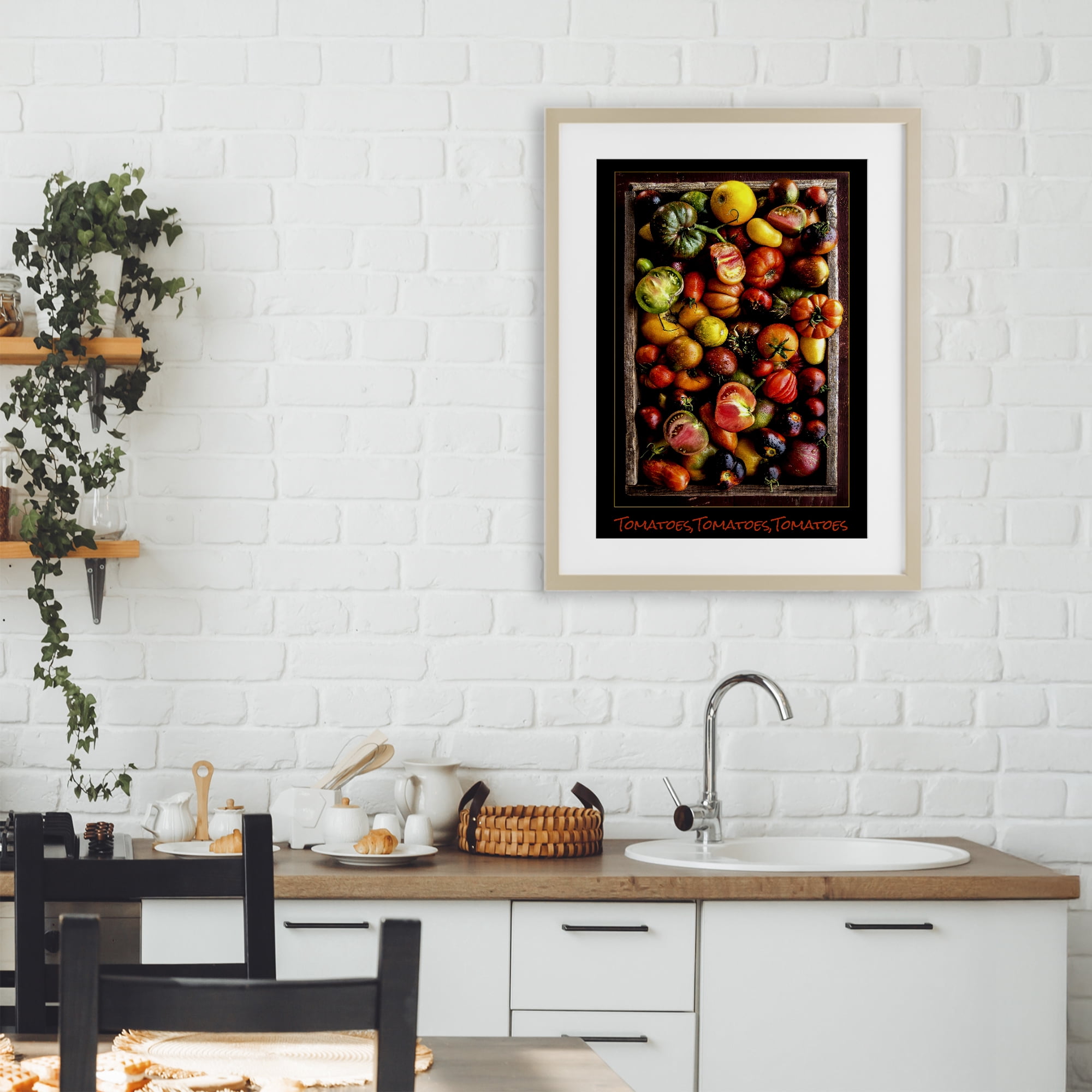 Stupell Industries Ripe & Bountiful Tomato Harvest Birch Framed Print Under Glass, design by Carl Kravats