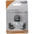 thumbnail image 2 of National Hardware N325-522 V163 Double Clothes Hooks in Satin Nickel, 2 pack, 2 of 7