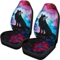 thumbnail image 3 of Uourmeti Wolf Starry Night Car Seat Covers Easy to Install Car Seat Cover Full Set, Auto Decor Compatible with Cars Sedans, 3 of 6