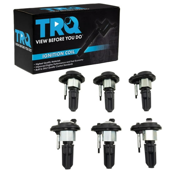 TRQ Ignition Coil Set of 6 Kit for Chevy GMC L6 Truck 2.8L 3.5L 4.2L ICA61531 Fits select: 2002-2005 CHEVROLET TRAILBLAZER, 2002-2005 GMC ENVOY