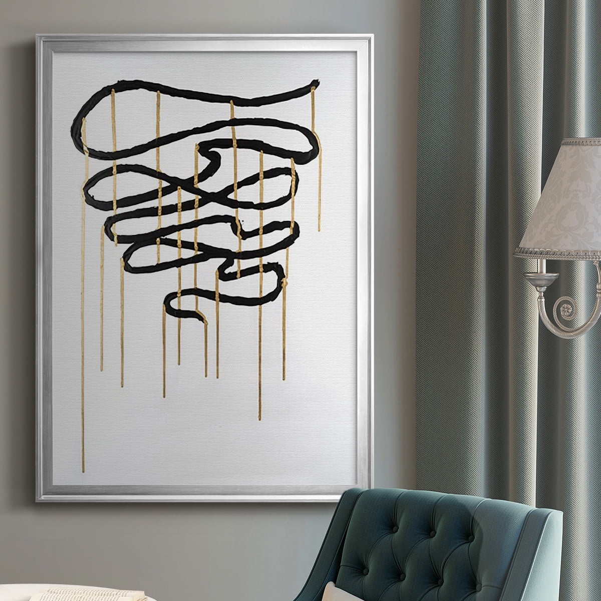 Weeping Ribbon I Premium Framed Print, in Gold, Black, or Silver - Ready to Hang