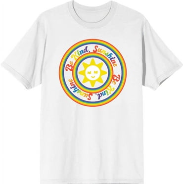 Pride "Be Kind Sunshine" Adult White Crew Neck Short Sleeve Tee-Medium