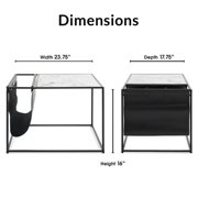 ClickDecor Wilson Magazine Storage End Table Marble Print
