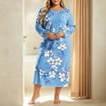 thumbnail image 5 of Sheghy Nightgowns for Women Curvy Tropical Printed Long Sleeved Oversized Midi Sleep Dress Multicolor M, 5 of 7