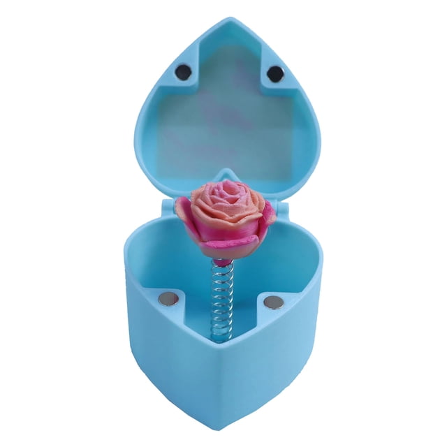 Valentine's Gift Box With Popping Rose Mechanism For Jewelry Chocolates And Small Presents 6.6 In X 6.2 In X 5 In Cavity Size