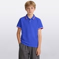 thumbnail image 2 of vigerkar Kids Boys Short Sleeve School Uniform Casual Polo Shirts 1-10 Years (Navy, 7-8 Years), 2 of 8