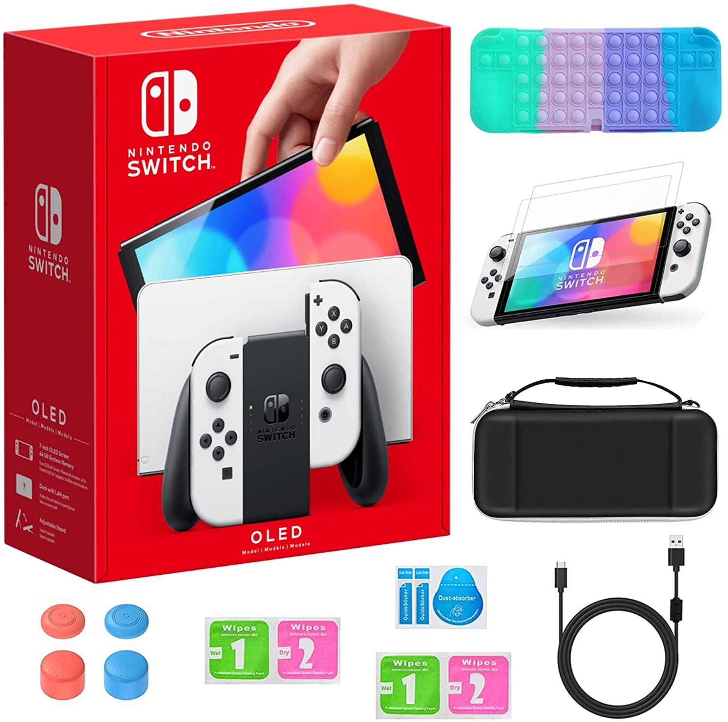 Nintendo Switch Oled Model W White Joy Con Walmart Com