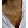 thumbnail image 5 of Bubble Letter Necklace Gold for Women，Charm Balloon Initial Letter Pendant Zirconia Inlaid Necklaces Fashion Gifts Jewelry, 5 of 15
