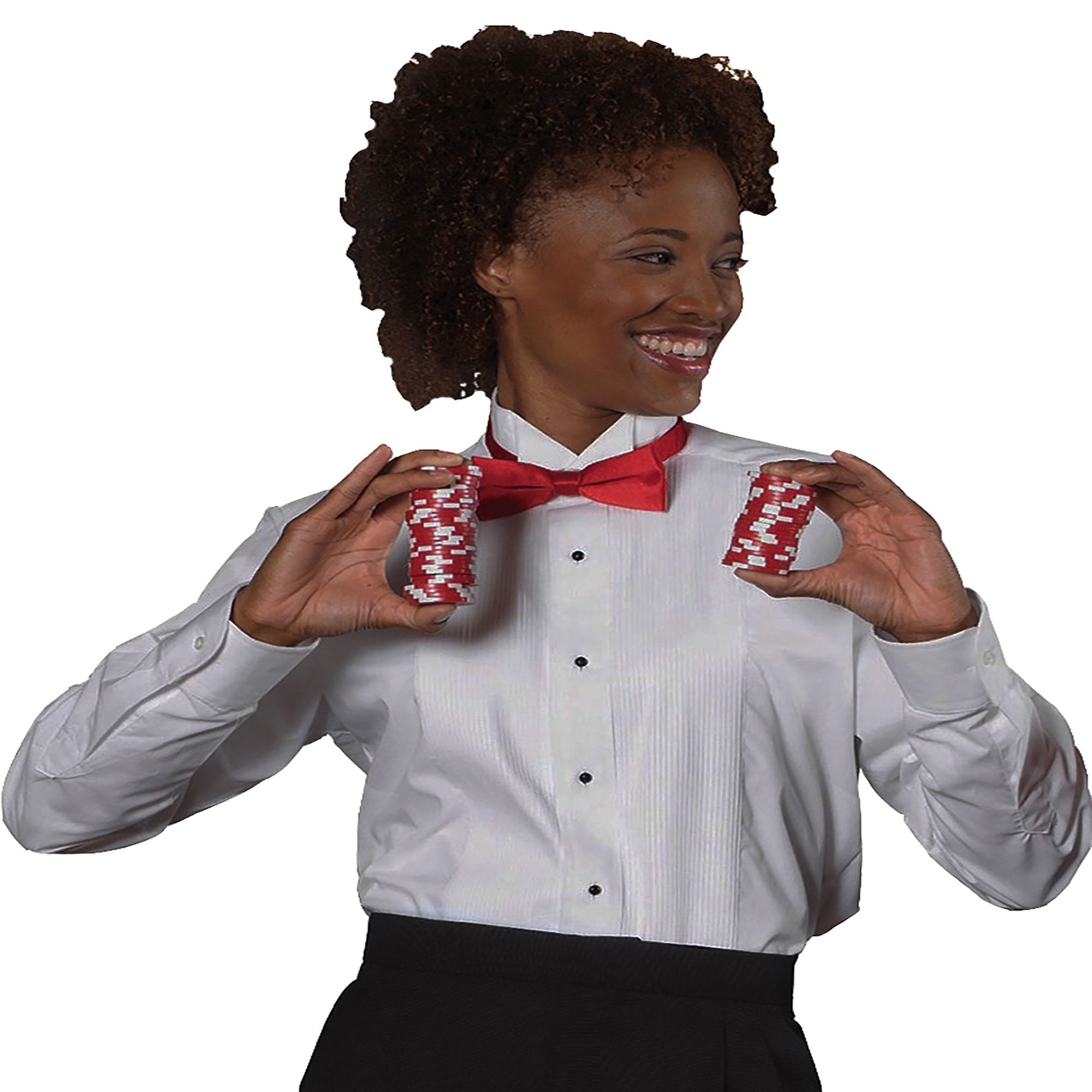 Elaine Karen Premium Men/’s Tuxedo Long Sleeve Shirt Wing-Tip Collar with Bonus Black Bow Tie
