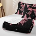 thumbnail image 4 of Meiyoeat Girly Pink Bow Twin Quilt Set for Teens,Sparkle Glitter Print Twin Coverlet Set for Bedroom, 4 of 7