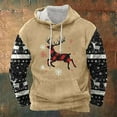 thumbnail image 2 of CONZONE Christmas Men's Hoodies Xmas Deer Hoodie for Men Graphic Long Sleeve Pullover Hooded Sweatshirt Soft Fall Winter Sweatshirts With Pocket, 2 of 5