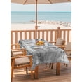 thumbnail image 2 of Outdoor Tablecloth with Umbrella Hole for Patio/Picnic/Party/Camping, Shabby Grey Waterproof Table Cloth Rectangle Table Cover Washable, Oil Painting Vintage Art Gray White (60"x 120"), 2 of 9