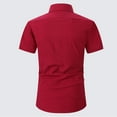 thumbnail image 3 of Nnhblu Men Short Sleeve Polyester Turndown collar Pocket Mens T Shirt Red S, 3 of 4