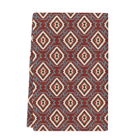 Dish Towels, Red Diamonds Absorbent Kitchen Towels 1 PC, Geometric Bohemian Lines Microfiber Hand Towels Dish Cloths Tea Towels for HomeBathroom Cleaning Drying,18X28-Inch,