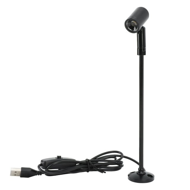Pyhodi Standing Cabinet Spotlight, Aluminium 360 Rotatable LED Jewelry Display Spotlight, Adjustable Standing USB Powered, for Arts Painting Plants Jewelry Cabinet