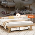 thumbnail image 5 of Eunos Under Bed Storage with Wheels, 4 Pack Underbed Storage Containers with Clear Lid and Handles, Storage Organizer Bins, Beige, 5 of 8