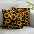 thumbnail image 3 of COMIO Throw Pillow Cover Vintage Sunflowers Retro Yellow Floral Blossom Rustic Style Black Background Decor Lumbar Pillow Case Cushion for Sofa Couch Bed, 3 of 5