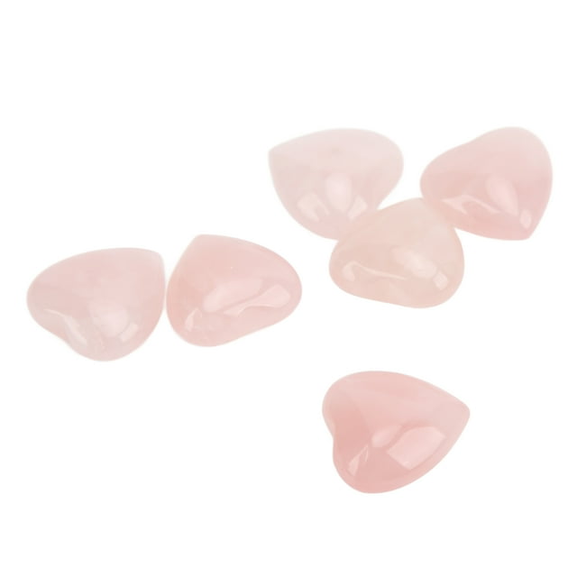 Rose Quartz,6Pcs Heart Shaped Rose Heart Shaped Crystal Heart Crystal Ultimate Reliability