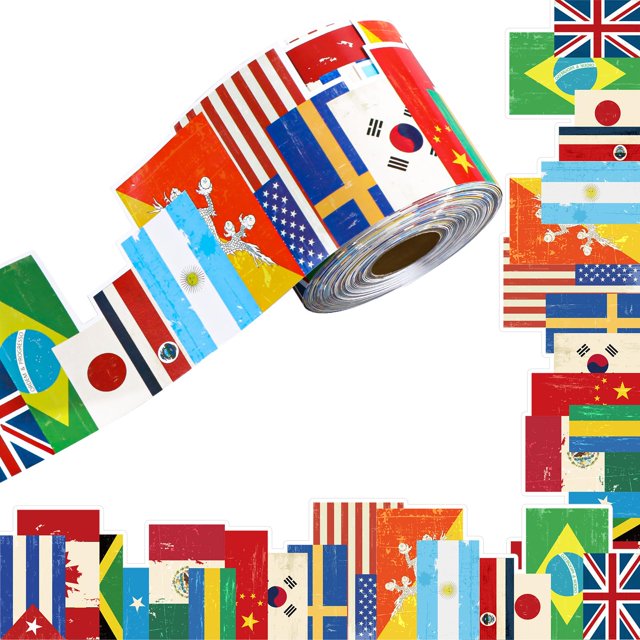 Tablón de anuncios Border Saypacck World Banderas 21 m de regreso a clases