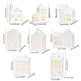 thumbnail image 4 of White Ceramic Christmas Village Houses, LED Lighted Ceramic Winter Village Building Figurines, Xmas Holiday Farmhouse Rustic Decor for Home Table Room, 4 of 7