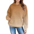 thumbnail image 5 of Mercatoo Oversized Hoodies for Girls 1affle Cotton Pullover Long Sleeve Hooded Sweatshirt Kids Casual Loose Spring Tops Sweaters, 5 of 7