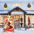 thumbnail image 4 of 1 Piece 2D Flat Double-Sided Christmas Garden Flag, Candy Cane & Red Bow with Pine Holly Design, Winter Yard Porch Lawn Patio Outdoor Decor, 12x18 in (30x45cm), 4 of 5