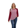 thumbnail image 5 of WIHOLL Women's Long Sleeve Shirts Fashion Striped Raglan T-Shirt Casual Loose Fit Crewneck Pullover Top 2026 Fall Sweatshirts for Women, 5 of 9