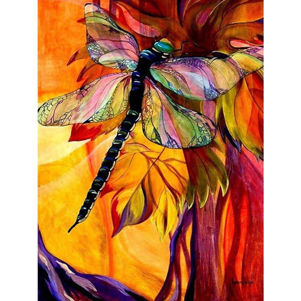 Mojoyce 5D DIY Full Drill Diamond Painting Dragonfly Cross Stitch