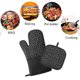thumbnail image 5 of Manoplas de horno y agarraderas para cocina resistentes al calor, 2 guantes de algodón para horno y almohadillas calientes con agarre de silicona antideslizante, brazo largo, 5 of 7