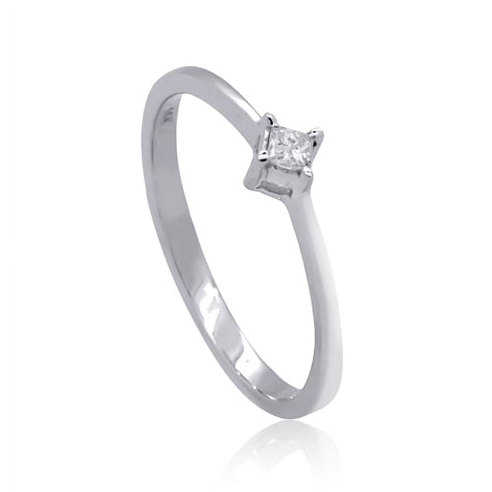 14K White Gold 0.07 CTTW Diamond Solitaire Ring