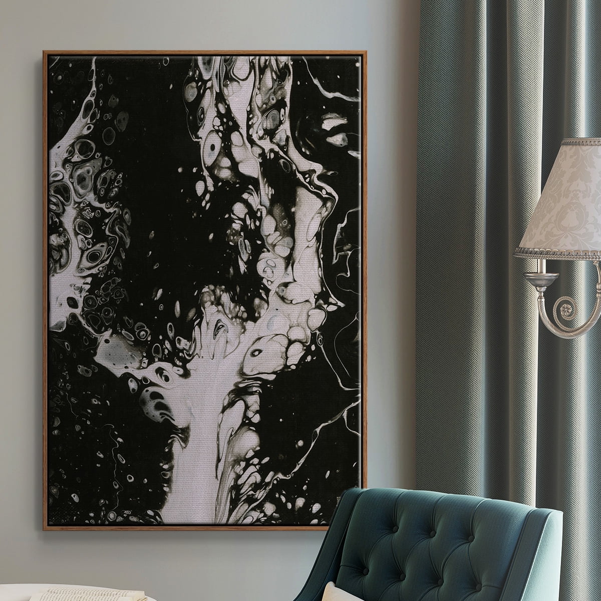 C37 Framed Premium Gallery Wrapped Canvas - Ready to Hang - 25 x 37 - Walnut Floating Frame