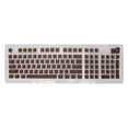 thumbnail image 1 of Teclas de teclado 110 teclas FOS Paso OEM Altura 2 colores Moldeo por inyección Accesorios de computadora Caracteres blancos café oscuro, 1 of 5