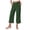 Green, variant on Capri Women Wide Leg High Waisted Trendy Summer Pocket Cropped Loose Straight Leg Capris Pants Red for Size XXL