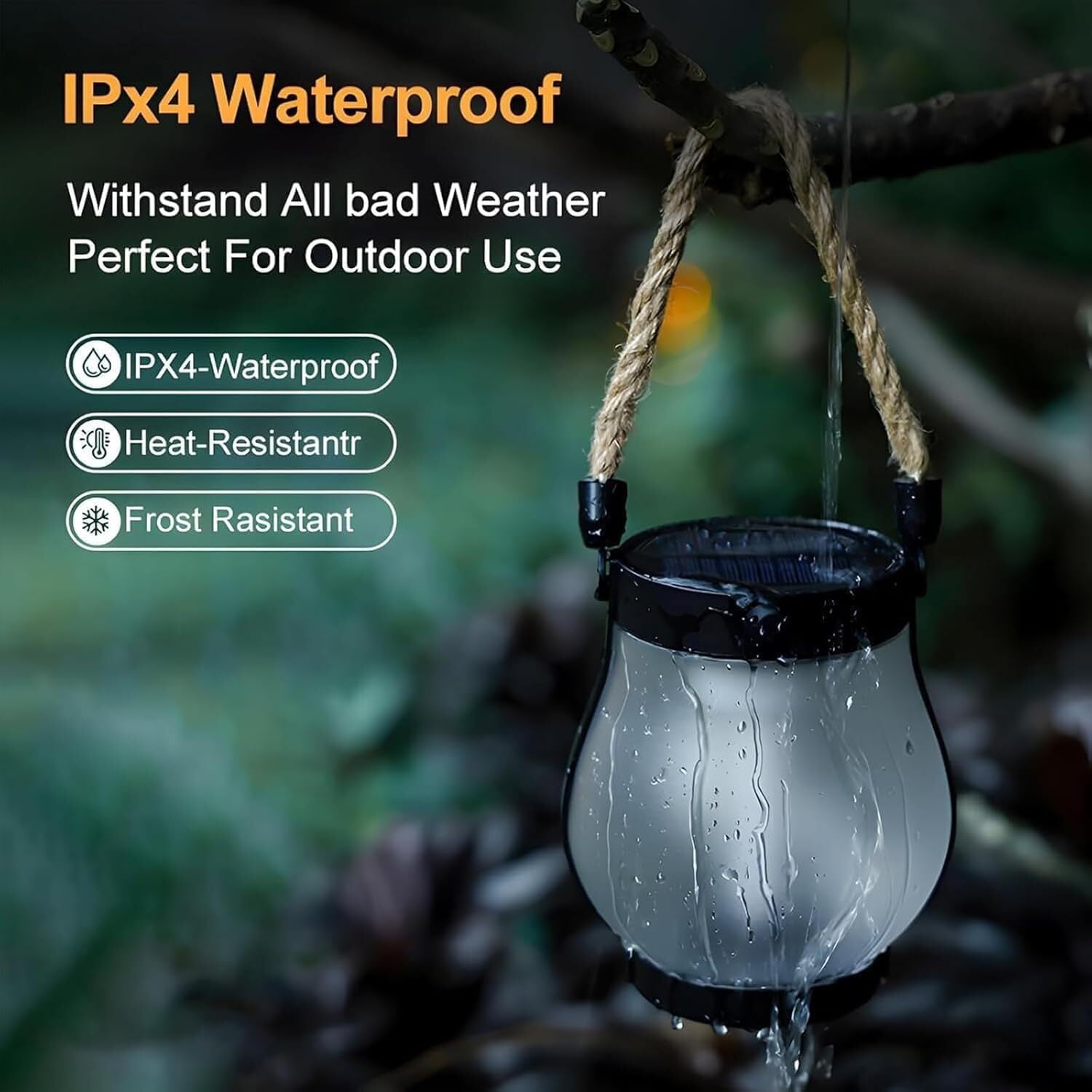 Solar Lantern Outdoor Lights, Dancing Flame Solar Lantern Outdoor Lights, Waterproof Hanging Solars Lanterns, Dual Charging Modes for Garden Yard Decoration (2pcs)