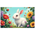 thumbnail image 1 of Adorable Bunny Backdrop with Floral Design Spring Garden Themed Event Photo Prop for Weddings Baby Showers Parties Kids Birthdays Spring Festivals, 1 of 3