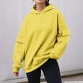 thumbnail image 2 of Fashion Hoodies for Women Pullover Plus Size Solid Color Long Sleeved Pocket Loose Hooded Top Sweatshirt, 2 of 6