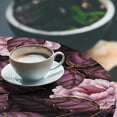 thumbnail image 3 of Ambesonne Flowers Boho Fitted Round Tablecloth, Night Jungle Floral, 36"- 40" Diameter, Dark Purple Blush and Plum, 3 of 5