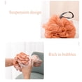 thumbnail image 4 of Esponjas de esponja para ducha de baño (60 g/unidad) Bola de ducha de puf de malla, esponja de baño y ducha de malla, paquete de 4 (púrpura, naranja, verde y gris), 4 of 5