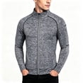 thumbnail image 4 of Lenpel Men's Zip up Sweatshirt Jackets Stand Collar Long Sleeve Coats with Pocket Stretch Slim Fit Casual Outerwear Tops(Dark Gray,X-Large), 4 of 4