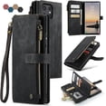 thumbnail image 1 of Para Samsung Galaxy S24 Ultra 5G Funda tipo billetera con Tarjetero Soporte de Pie Bolsillo Magnético con Cremallera Correa de Cordón, Funda Tipo Billetera de Cuero con Tapa, 1 of 7