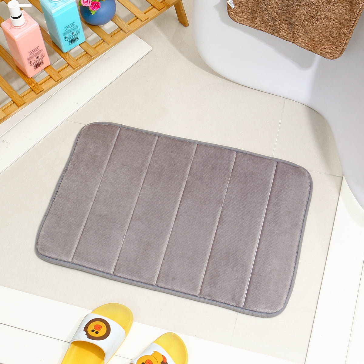 U-Shaped Contour Mat Toilet Lid Cover 20x31+16x20+16x18 T&H XHome Non-Slip Bath Rug Sets 3 Piece for Bathroom-Sky Lightning,Luxury Memory Foam Bathroom Mats