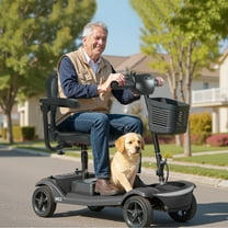 Weather Liner Electric Mobility Scooter for Adults 300 lbs Foldable Travel Folding Scooters Seniors Handicap Mobility Scooter for Seniors Lightweight Collapsible 4 Wheel Mobility Scooters For Adults