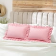 thumbnail image 2 of PiccoCasa Polyester Ruffle Pillowcases 2 Pcs with Envelope Pink Queen, 2 of 7
