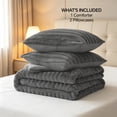 thumbnail image 5 of SoComfy by Bedelite Queen Faux Fur Comforter Set, Fluffy Fleece, Soft Warm Plush, 3-Piece, Dark Grey, 5 of 6
